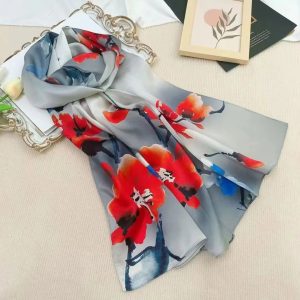 Foulard Fleuri Pavot