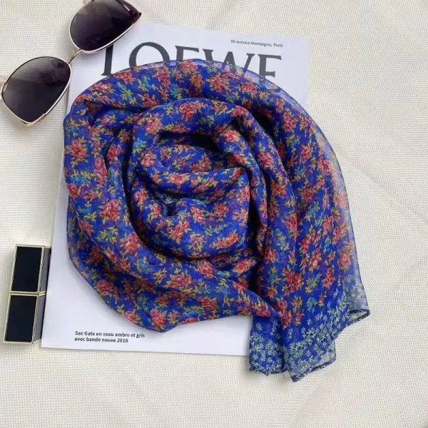 Foulard Fleuri Soie