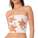 haut floral fleur de lys blanc