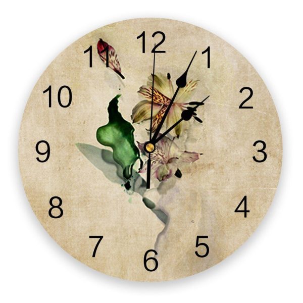 Horloge Fleurie Moderne Epuré