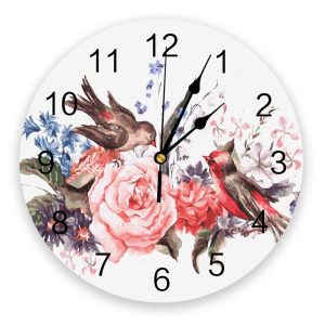 Horloge Fleurie Moderne Oiseau