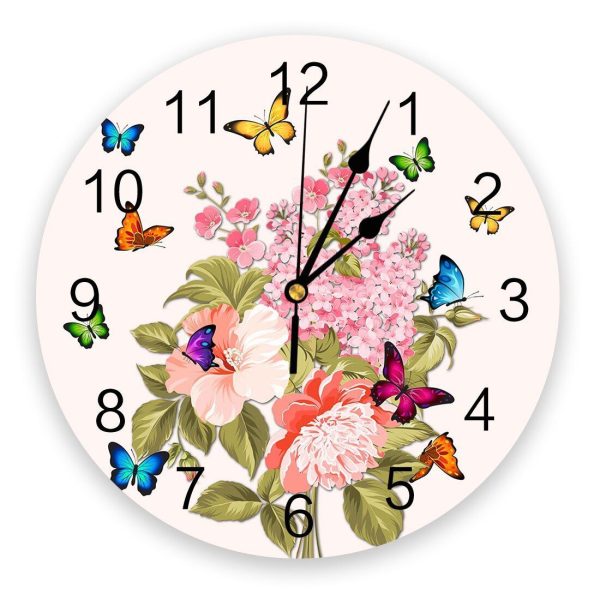Horloge Fleurie Moderne Papillon
