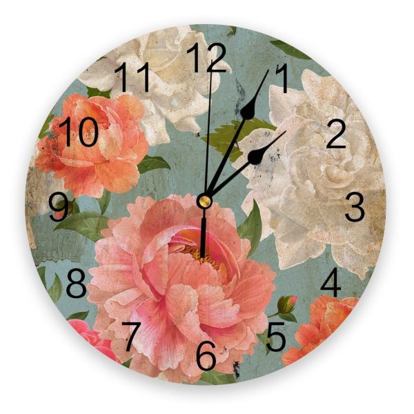 Horloge Fleurie Moderne Rétro