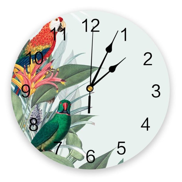 Horloge Fleurie Oiseau Coloré