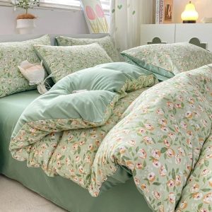 housse de couette avec fleurs des champs