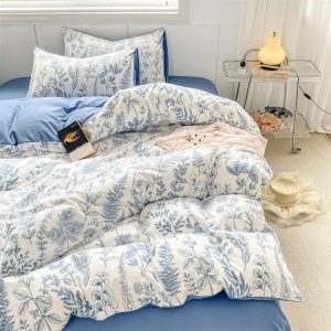 Housse De Couette Fleurie Bleu Vintage