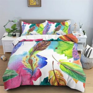 Housse De Couette Fleurie Feuille Coloré