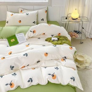 Housse De Couette Fleurie Orange