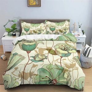 Housse De Couette Fleurie Style Anglais Vert