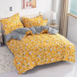 housse De Couette Fleurie Jaune