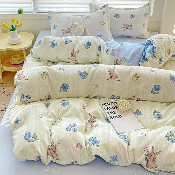 Housse De Couette Lapin Fleuri