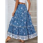 jupe bleu fleuri style bohème