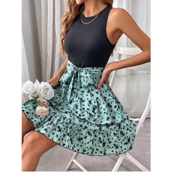 Jupe Fleurie Elégante Verte