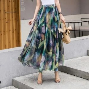 Jupe Fleurie Longue Coloré