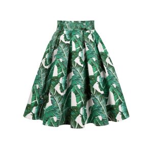 Jupe Fleurie Vintage Design Vert