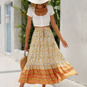 Jupe Longue Fleurie Bohème Floraison