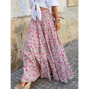Jupe Longue Fleurie Bohème Minimaliste