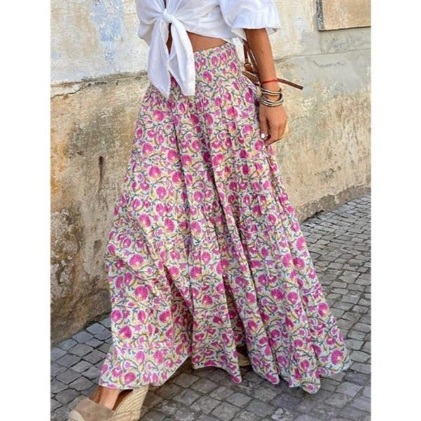Jupe Longue Fleurie Bohème Minimaliste