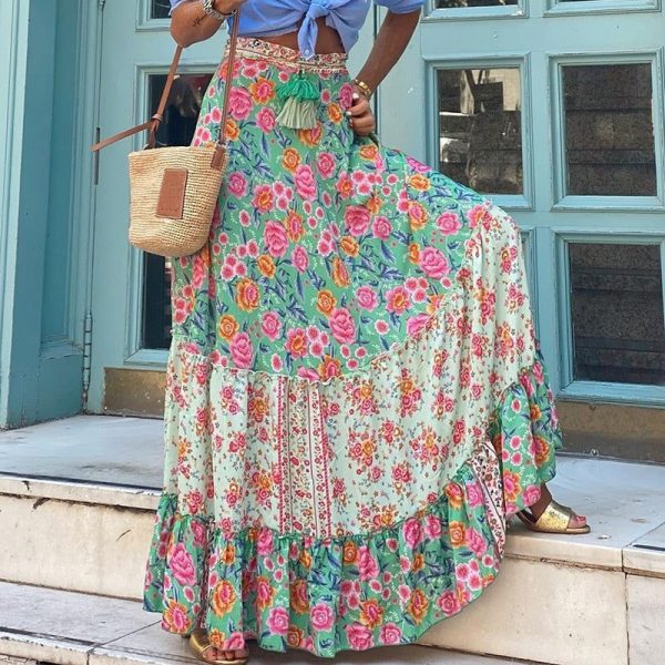 Jupe Longue Fleurie Bohème rétro