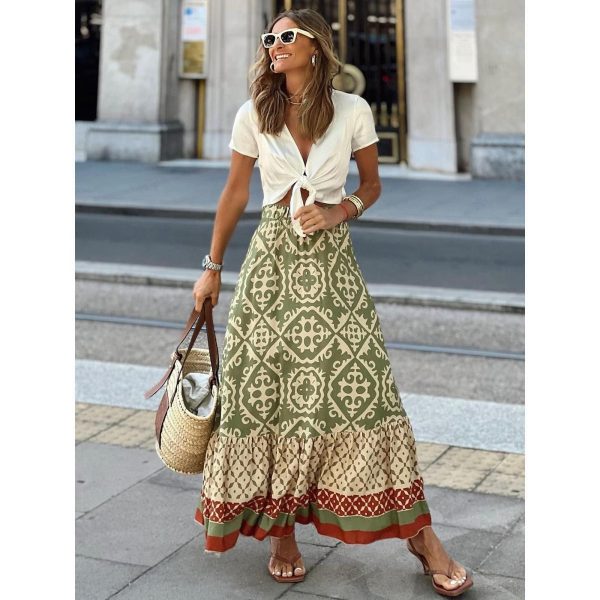 jupe longue fleurie bohème vintage