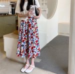 Jupe Longue Fleurie Fleur Coréenne