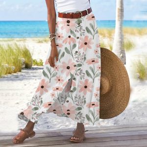 Jupe Longue Fleurie Minimaliste Design