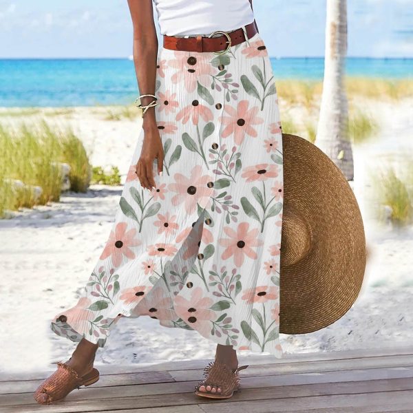 Jupe Longue Fleurie Minimaliste Design