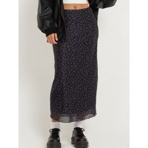 Jupe Longue Fleurie Retro Minimaliste