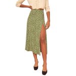 jupe verte imprimé floral