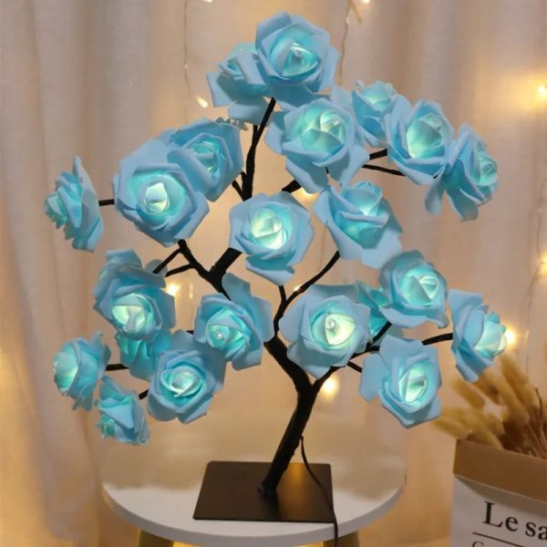 Lampe Fleur Rose Bleu
