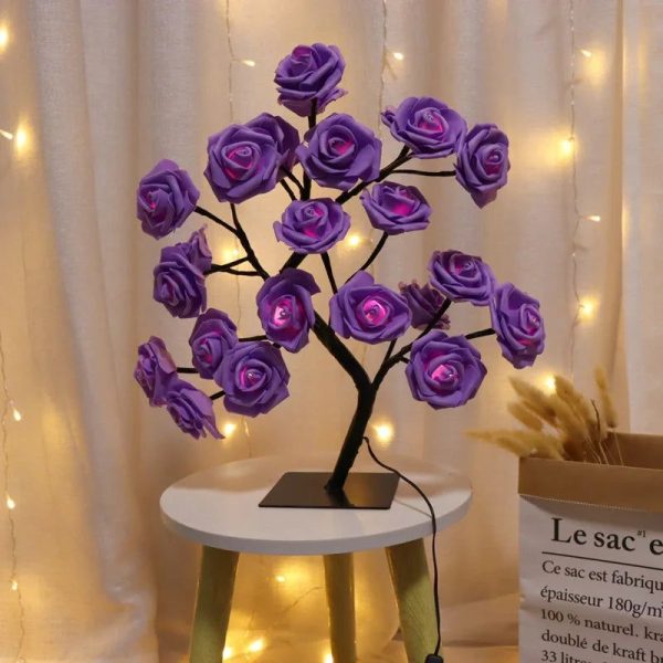 Lampe Fleur Rose Violette