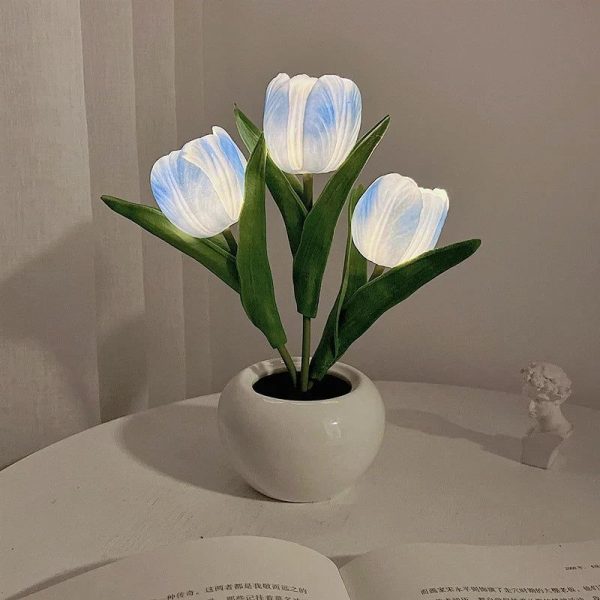 Lampe Fleur Tulipe Bleu
