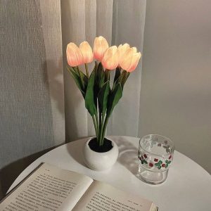 Lampe Fleur Tulipe Rose