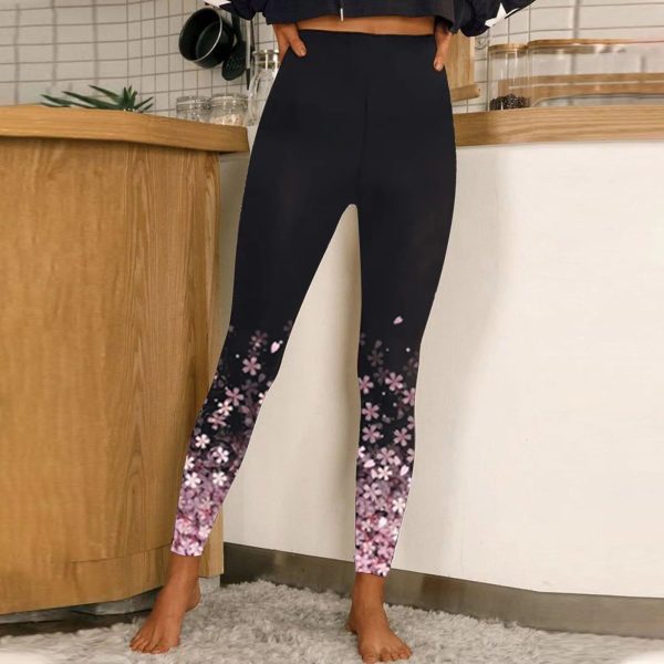 Legging Fleuri Femme Rose