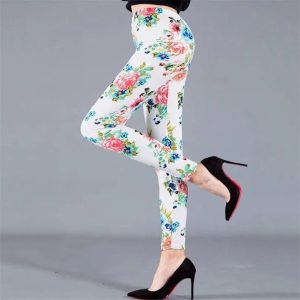 Legging Fleuri Sport Blanc