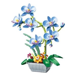 bloc de construction fleur orchidée bleu