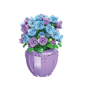 bloc de construction fleur vase violet