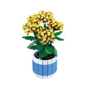 fleur jaune vase bloc de construction