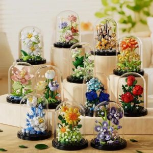 fleur sous cloche bloc de construction