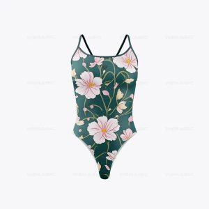 Maillot De Bain Fleuri Elégant Bleu Foncé