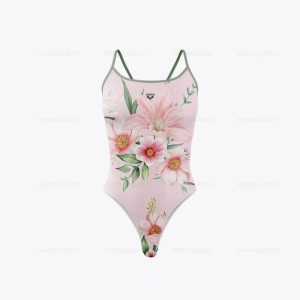 Maillot De Bain Fleuri Elégant Rose