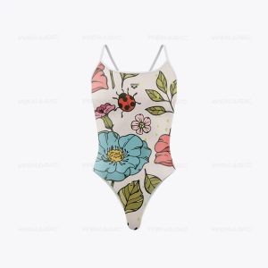 maillot de bain fleuri épuré coccinelle