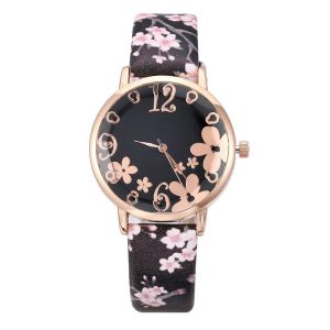 Montre Fleurie Noir