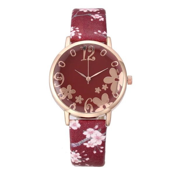 Montre Fleurie Rouge