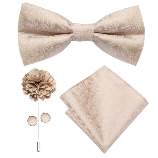 Noeud Papillon Fleuri Beige Epuré