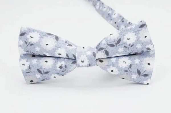 Noeud Papillon Fleuri Classe Bleu