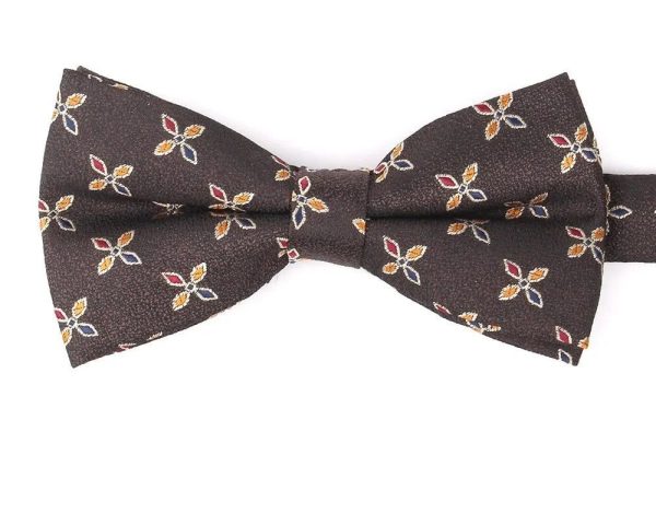 Noeud Papillon Fleuri Lis Royal Brun