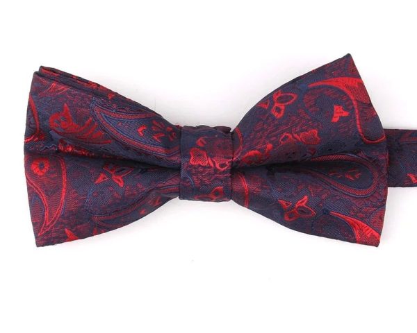 Noeud Papillon Fleuri Rouge Abstrait