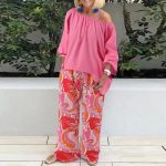 Pantalon Fleuri Vintage Rose