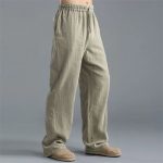 pantalon léger en coton et lin